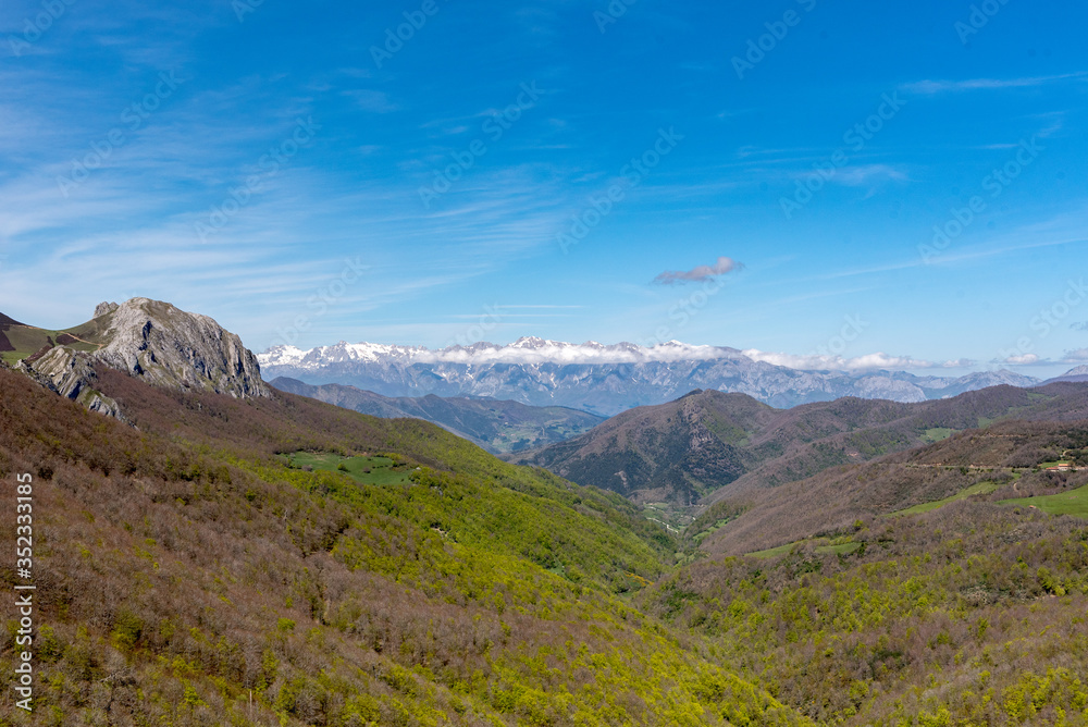 Panoramic view from Piedrasluengas in Palencia province, Spain