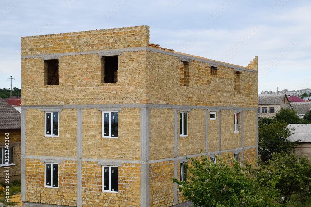 limestone houses. Building material is limestone.