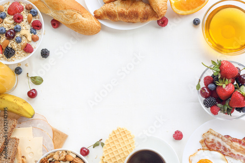 Healthy breakfast background