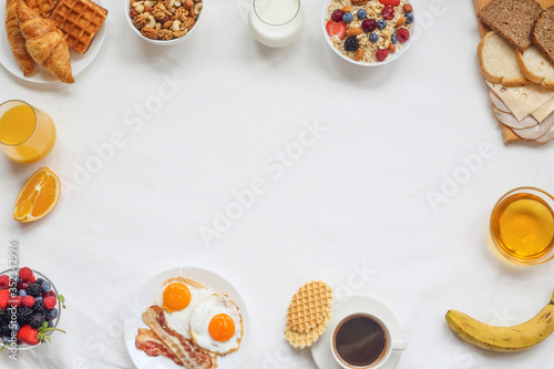 Healthy breakfast background
