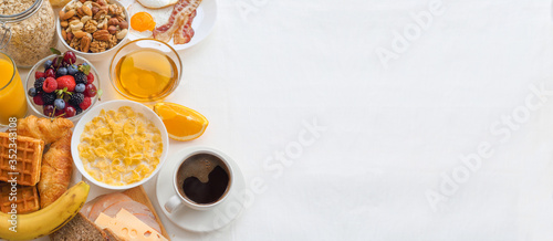 Healthy breakfast background