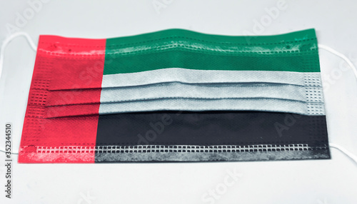 surgical mask with the national flag of Kuwait printed