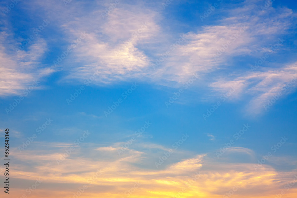 Fototapeta premium dawn heaven with light summer clouds