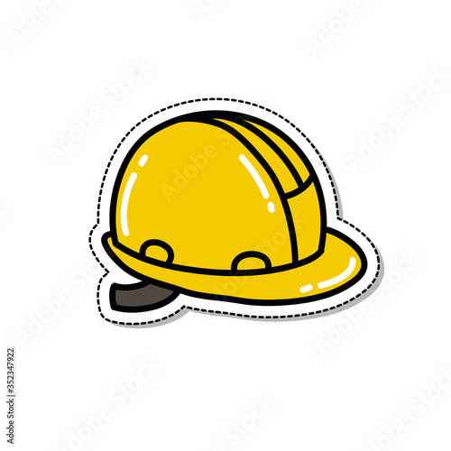 construction helmet doodle icon, vector illustration
