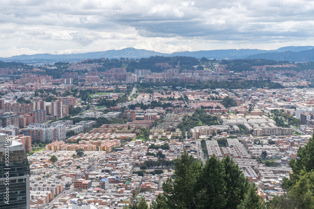 aerial view of Bogota