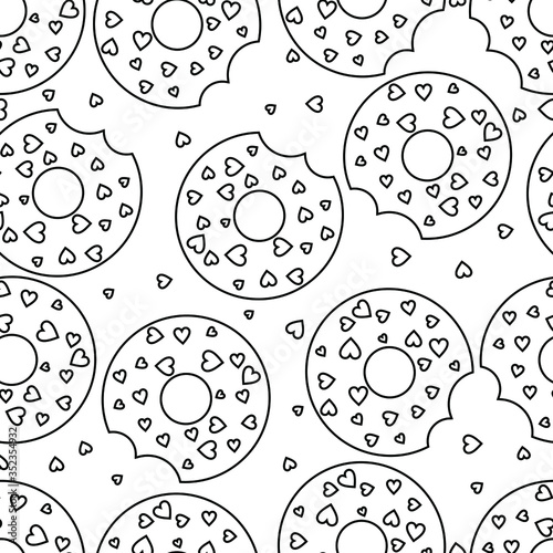 Cute Cartoon Donuts Pattern Seamless