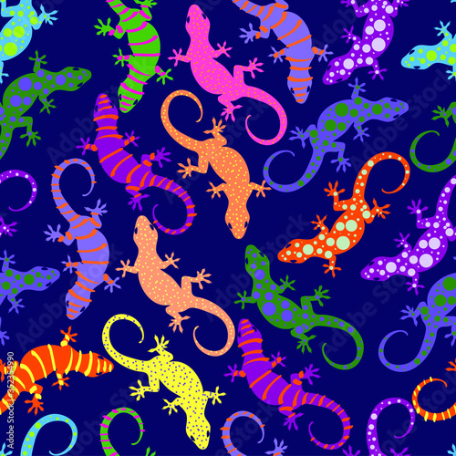 Cute Cartoon Lizard Kids Pattern Seamless