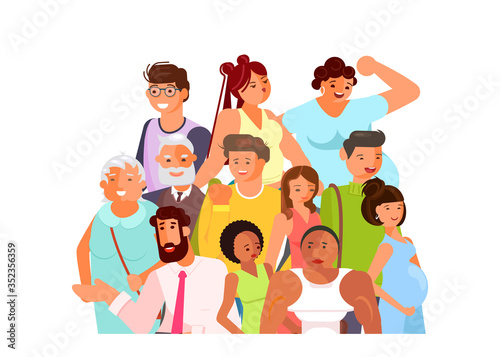 Foto Crowd of people banner