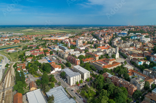 Smederevo, aerial drone view of City in Serbia