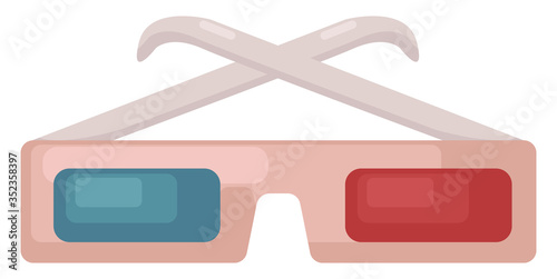 3D glasses , illustration, vector on white background