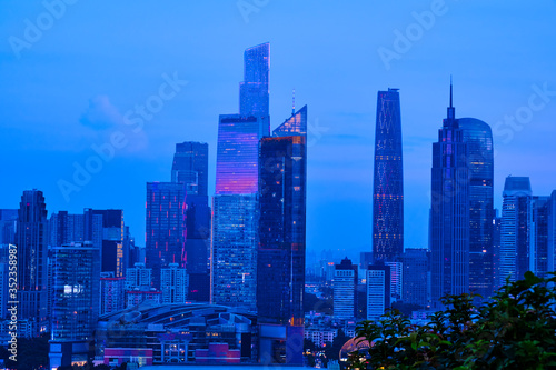 Skyline of urban architectural landscape in canton