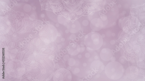Φωτογραφία Soft pink and mauve textured bokeh background with mandalas