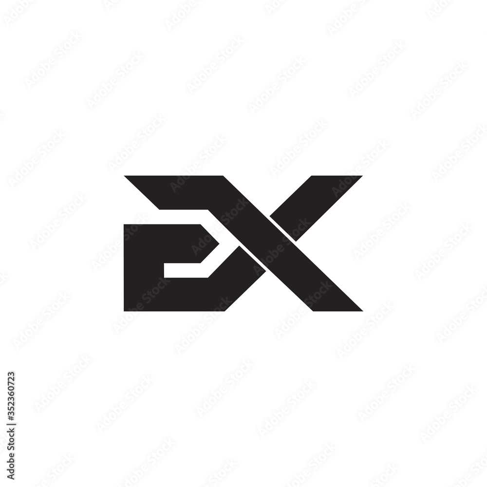 abstract letter ex simple overlapping geometric logo vector abstract letter ex simple overlapping geometric logo vector