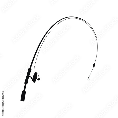 Vector illustration of a fishing rod isolated on white background