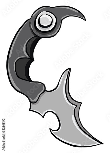 Karambit knife , illustration, vector on white background