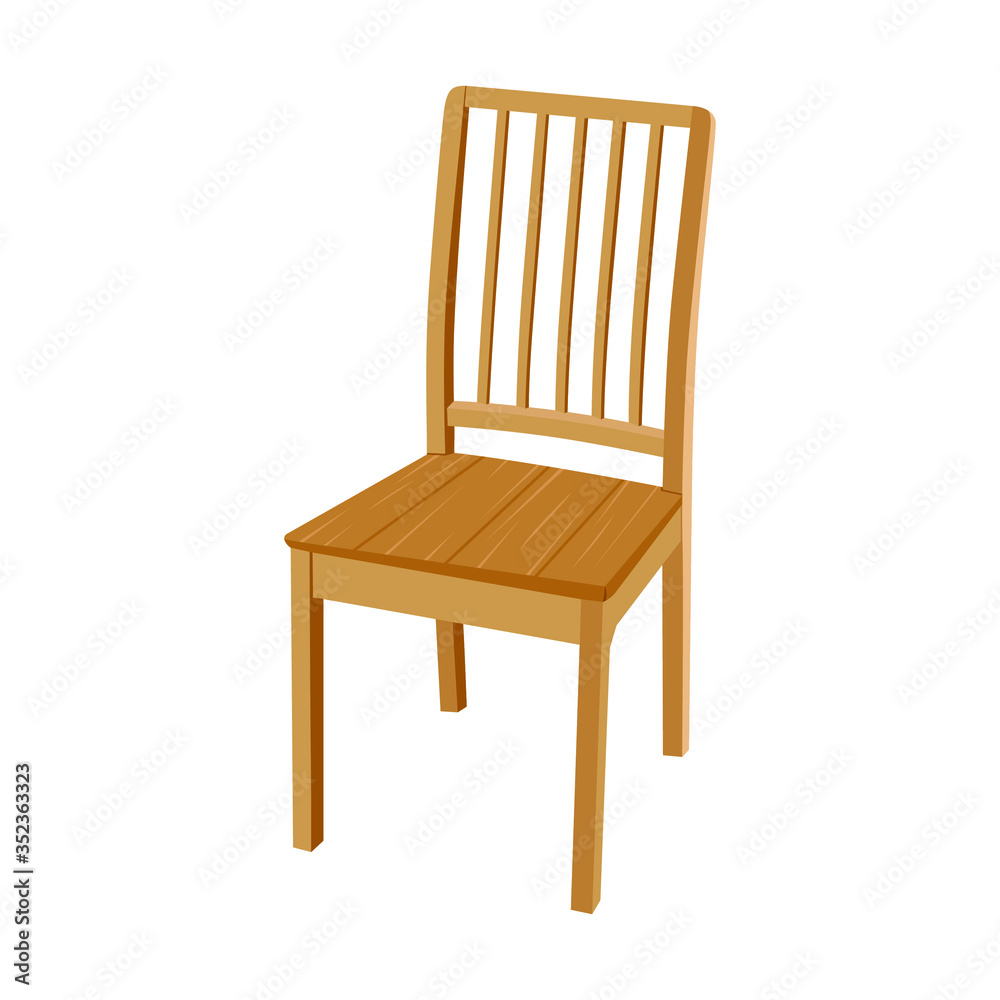 Wooden Chair vector illustration isolated on white background, cartoon Wooden Chair vector illustration isolated on white background, cartoon