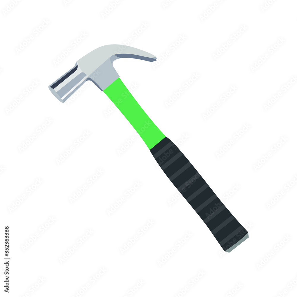Hammer vector illustration isolated on white background, cartoon design, tool works Hammer vector illustration isolated on white background, cartoon design, tool works