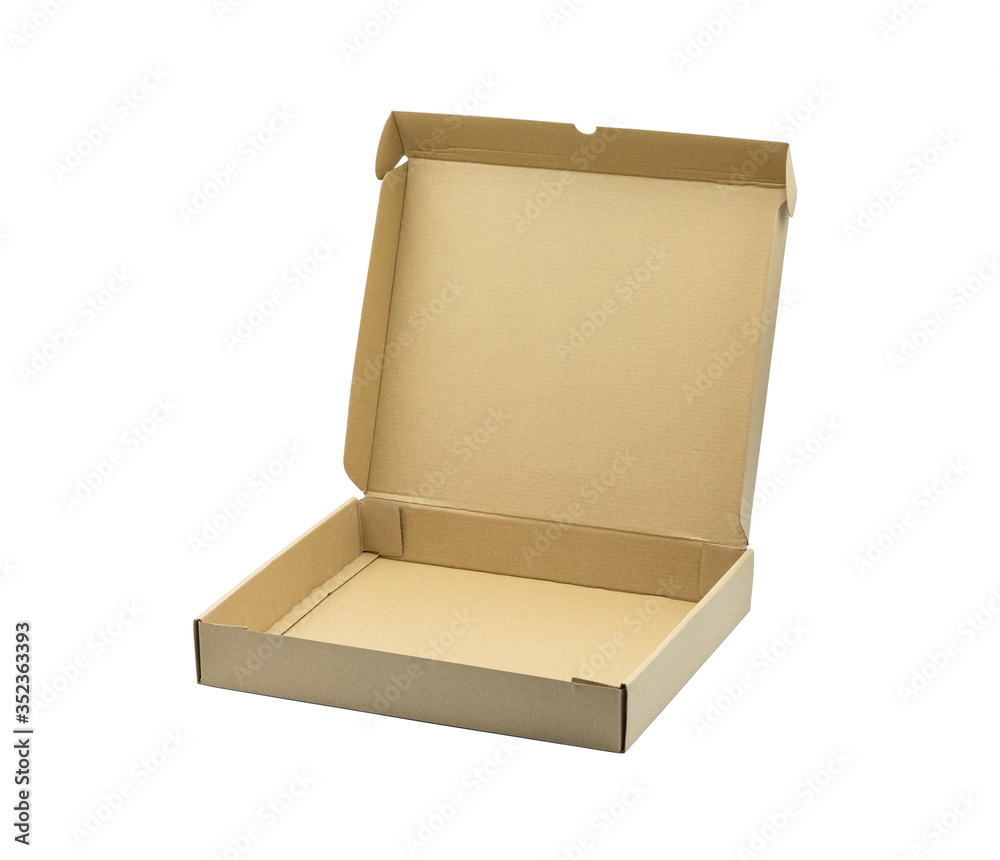 Close-up of open blank brown cardboard box on white background with clipping path. Mockup design, carton box product for packaging shipping and storage in warehouse. Paper corrugated can use recycle. Close-up of open blank brown cardboard box on white background with clipping path. Mockup design, carton box product for packaging shipping and storage in warehouse. Paper corrugated can use recycle.