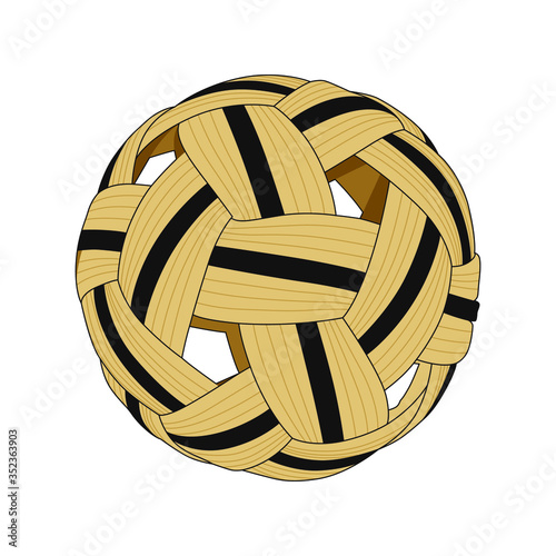 Sepak Takraw ball icon, sport logo photo