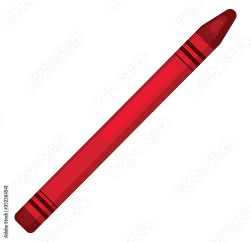 Red crayon , illustration, vector on white background