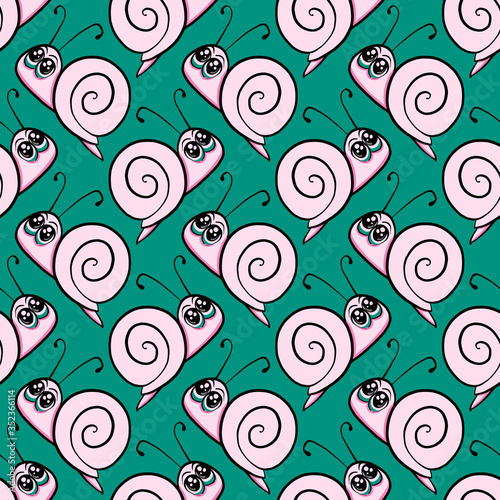 Snail pattern , illustration, vector on white background