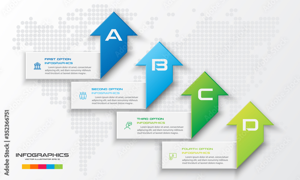 4 steps arrow infographic element,Business concept,Vector illustration.