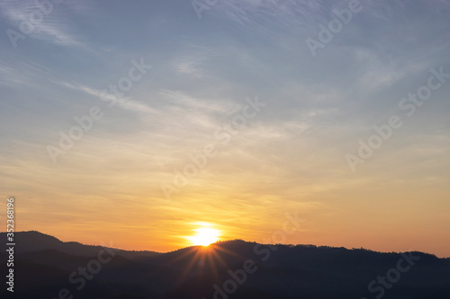 beautiful colorful sunset or sunrise sky for background © AungMyo