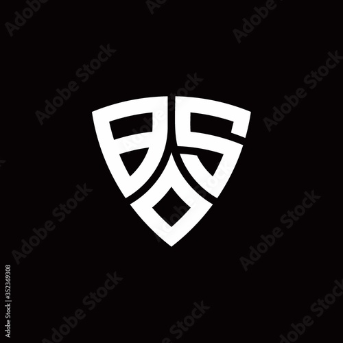 BS monogram logo with modern shield style design template