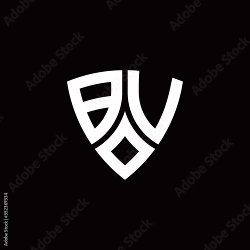 Free Download BV monogram logo with modern shield style design template - GFXLoad