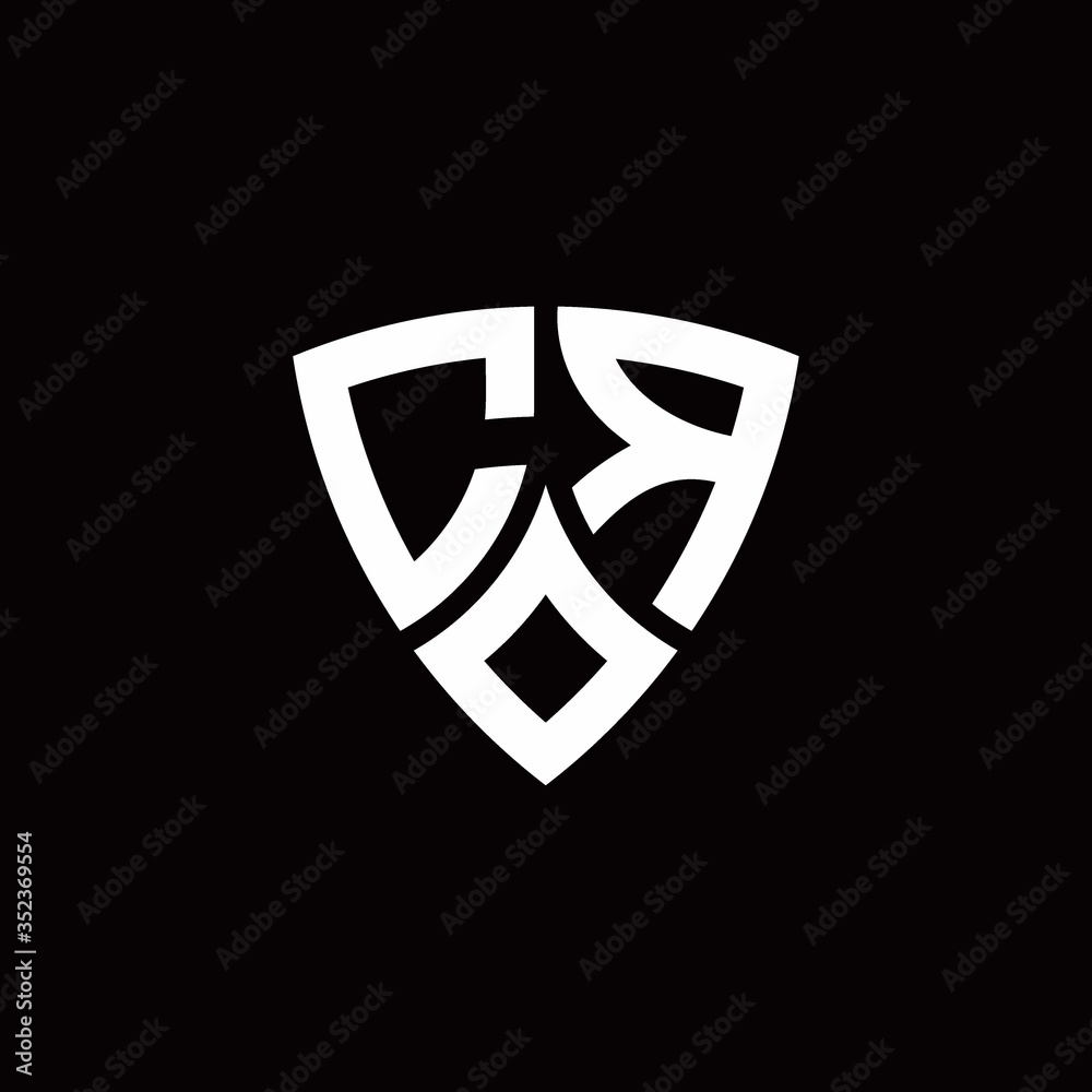 CR monogram logo with modern shield style design template CR monogram logo with modern shield style design template