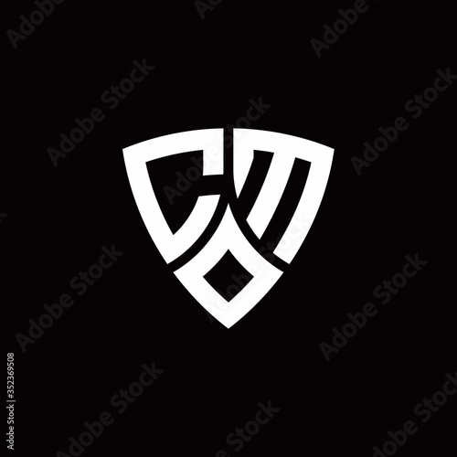 CM monogram logo with modern shield style design template