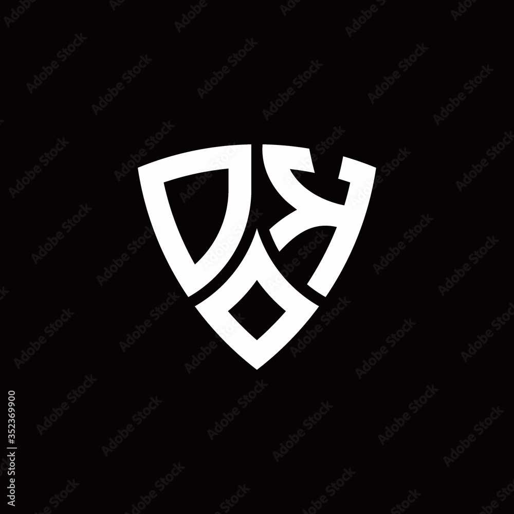 DK monogram logo with modern shield style design template DK monogram logo with modern shield style design template