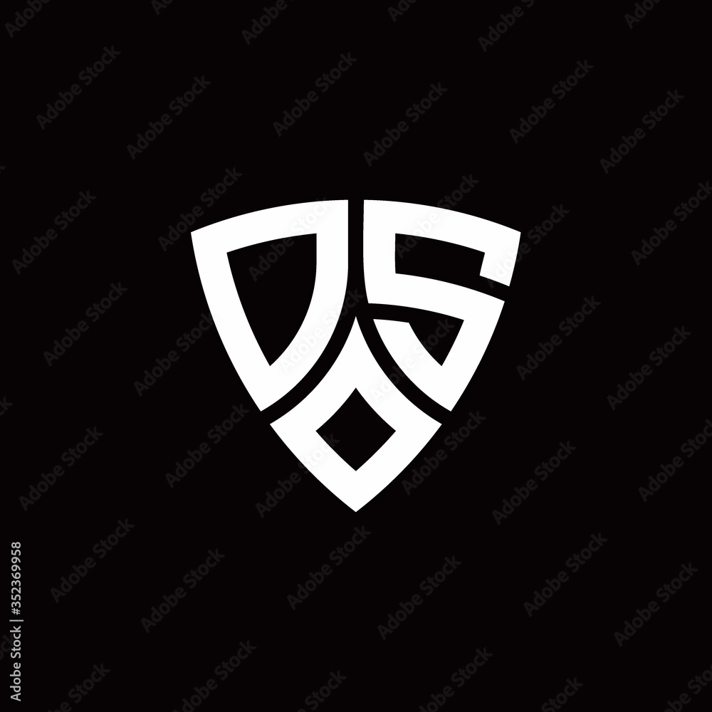 DS monogram logo with modern shield style design template DS monogram logo with modern shield style design template