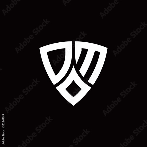 DM monogram logo with modern shield style design template