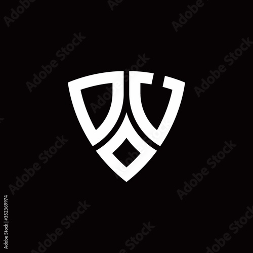 Free Download DU monogram logo with modern shield style design template - GFXLoad