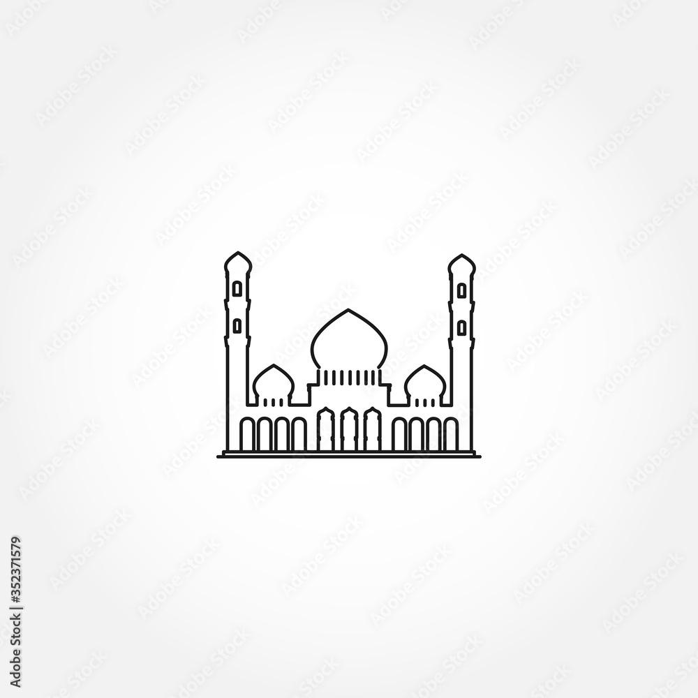 Fototapeta premium mosque islamic line icon. islamic mosque isolated line icon