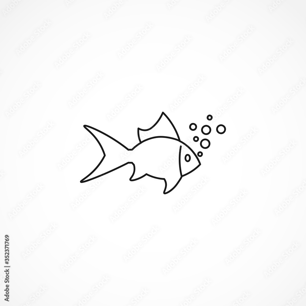 fish line icon. fish isolated line icon fish line icon. fish isolated line icon