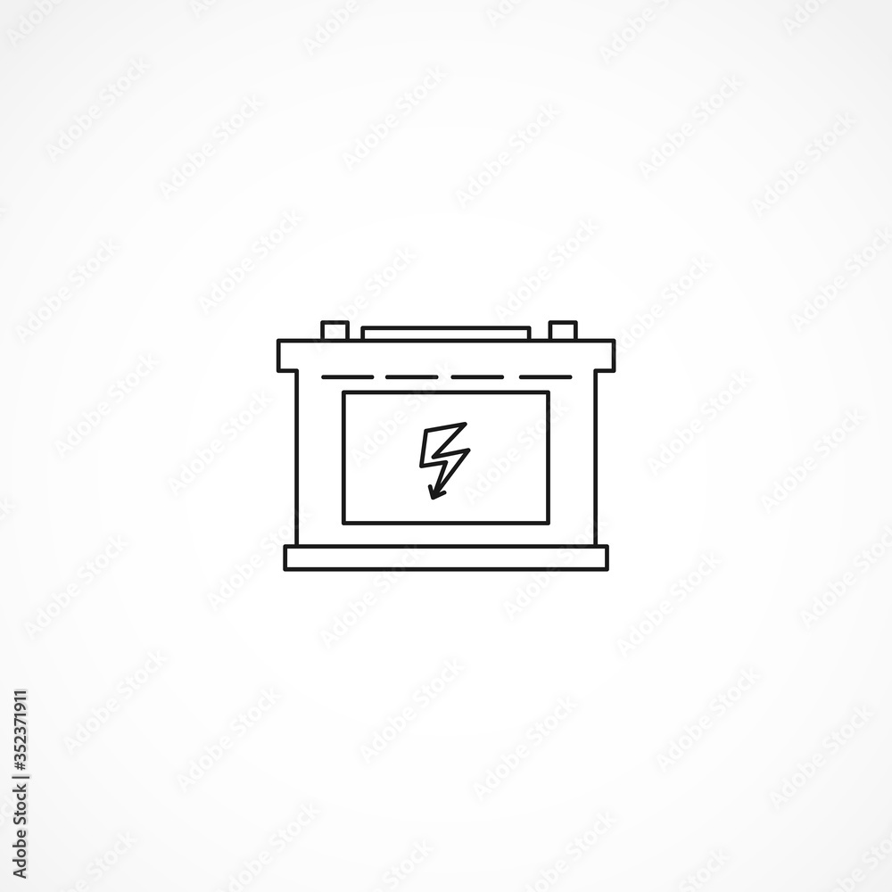 car battery line icon. car battery isolated line icon car battery line icon. car battery isolated line icon