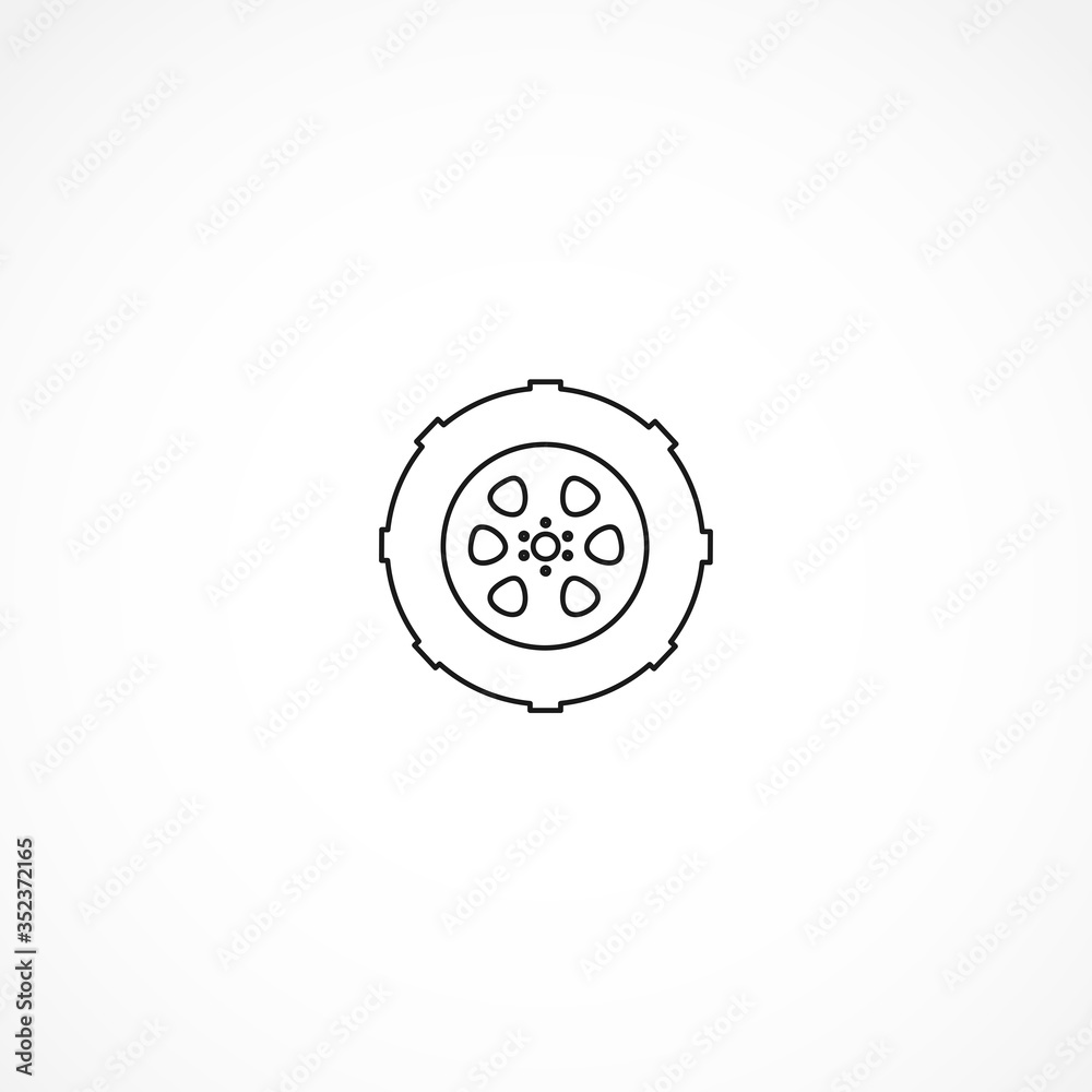 car wheel line icon. wheel isolated line icon