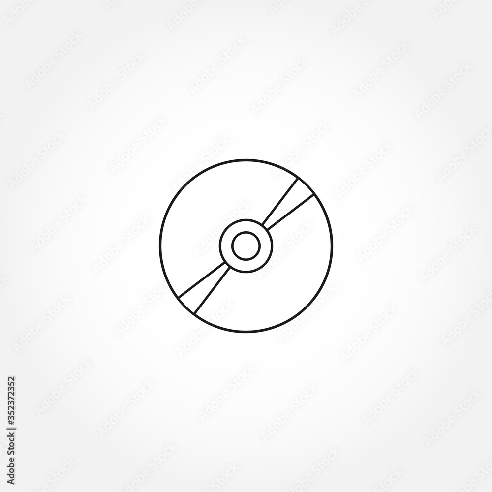 Drive icon, CD line icon. CD isolated line icon Drive icon, CD line icon. CD isolated line icon