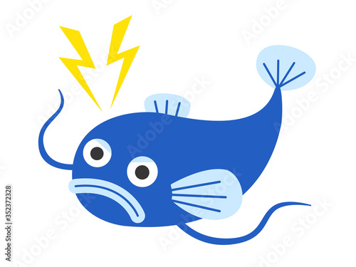 地震を予知するナマズのイラスト