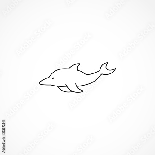Dolphin line icon. Dolphin isolated line icon