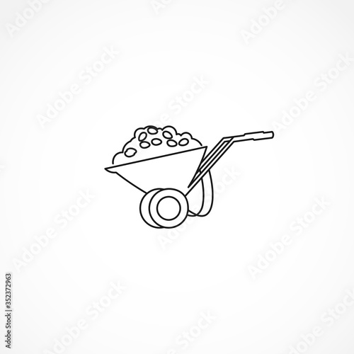 handcart line icon. handcart isolated line icon