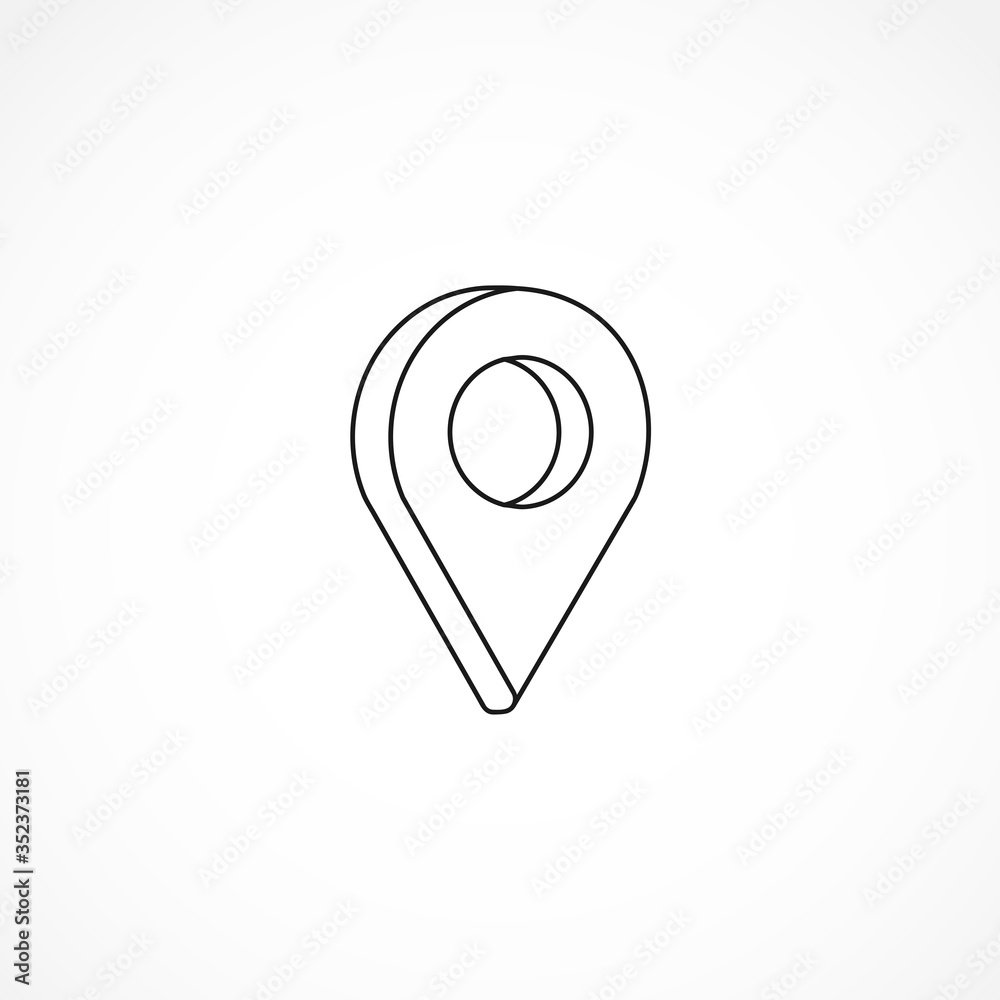 Location icon. isolated map pin line icon. Location pin isolated line icon Location icon. isolated map pin line icon. Location pin isolated line icon