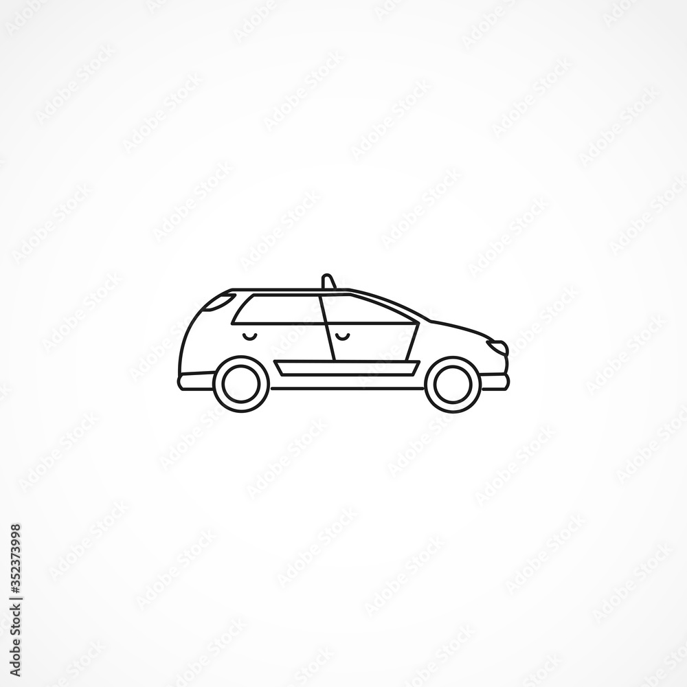 taxi car line icon. taxi car isolated line icon