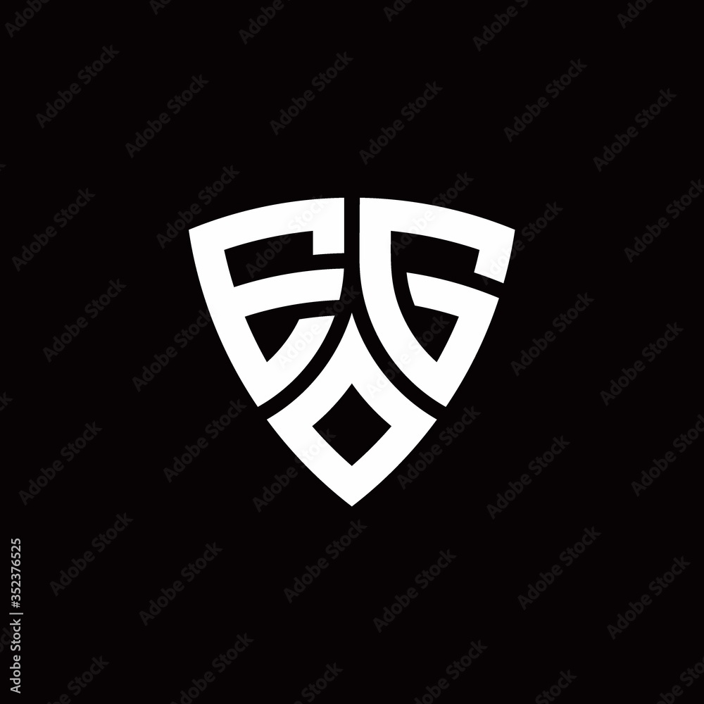 EG monogram logo with modern shield style design template EG monogram logo with modern shield style design template