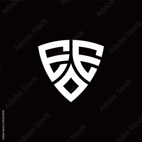 EE monogram logo with modern shield style design template