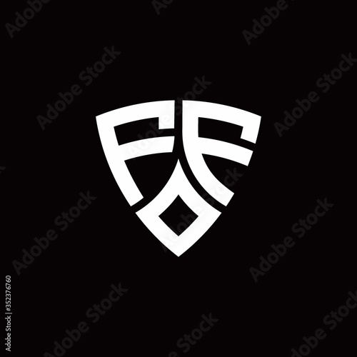 Free Download FF monogram logo with modern shield style design template - GFXLoad