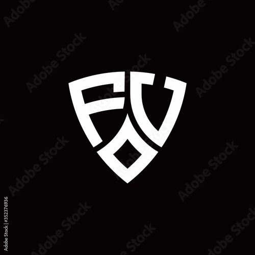 Free Download FU monogram logo with modern shield style design template - GFXLoad