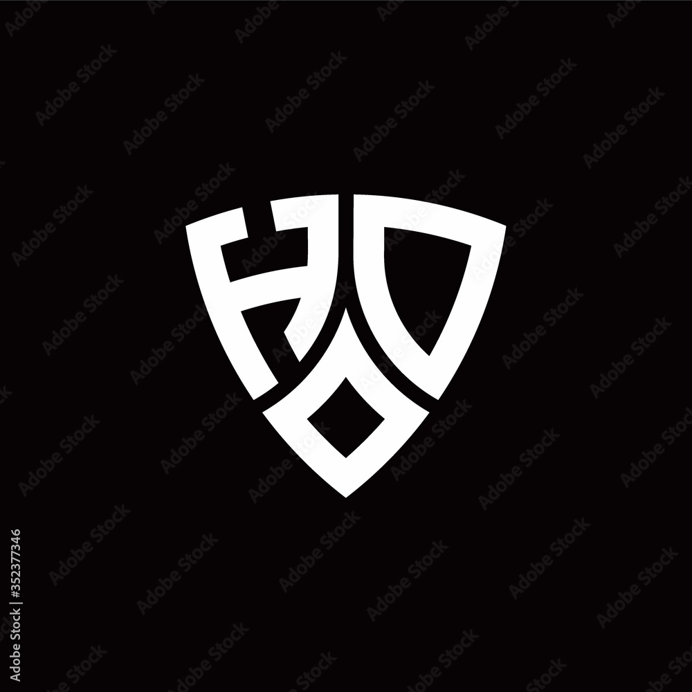HD monogram logo with modern shield style design template HD monogram logo with modern shield style design template